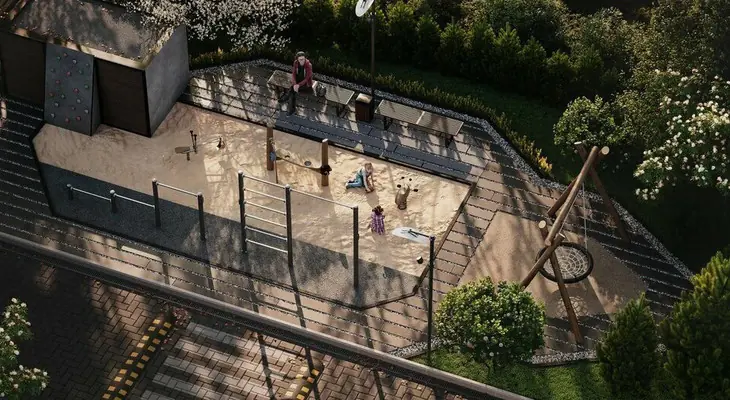 ЖК Берлин Вид на игровую площадку сверху