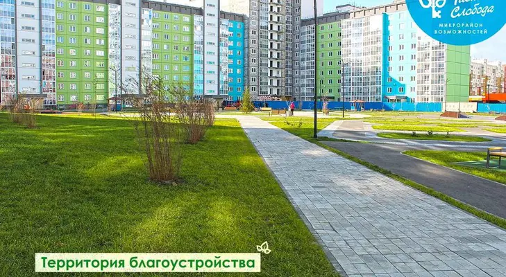 ЖК Чистая Слобода  дорожка вдоль газона