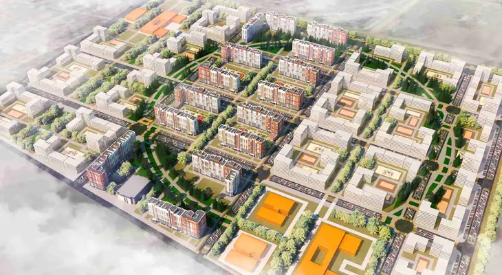 ЖК Кольца макет комплекса вид сверху 