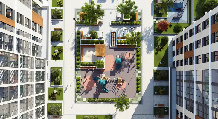 ЖК Михайловский двор вид сверху