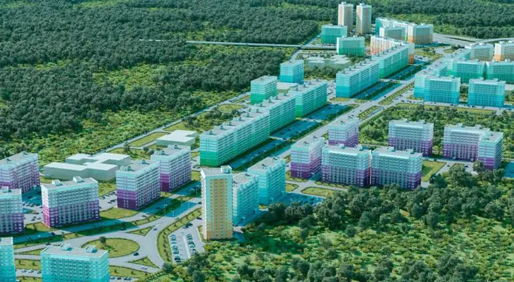 ЖК Плющихинский макет комплекса с противоположной стороны