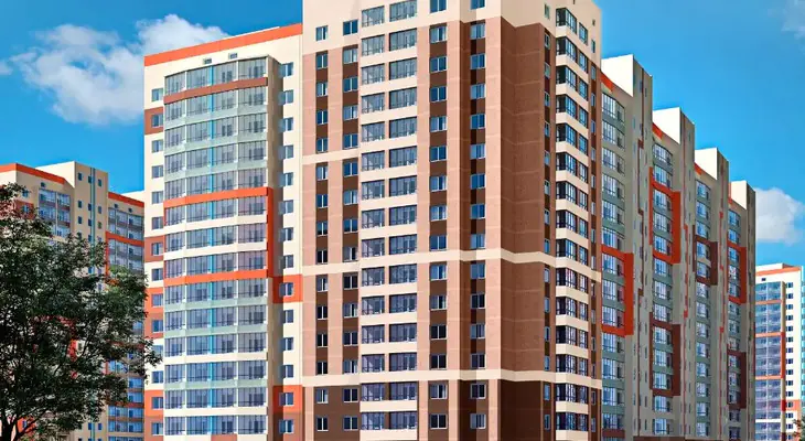 ЖК Приозерный фасад дома с дальнего ракурса