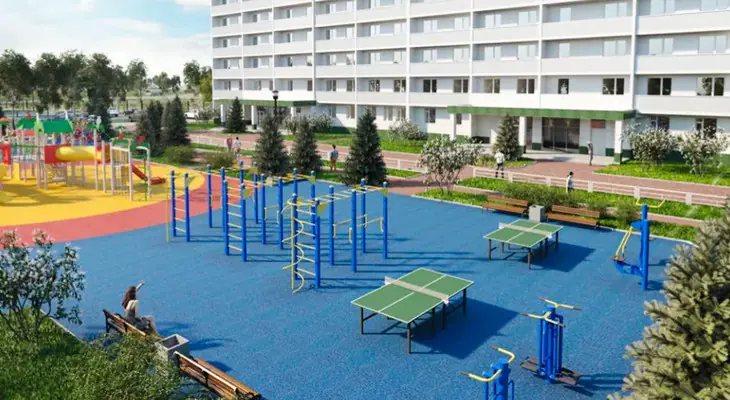 ЖК Радуга Сибири теннисные столы на спортивной площадке