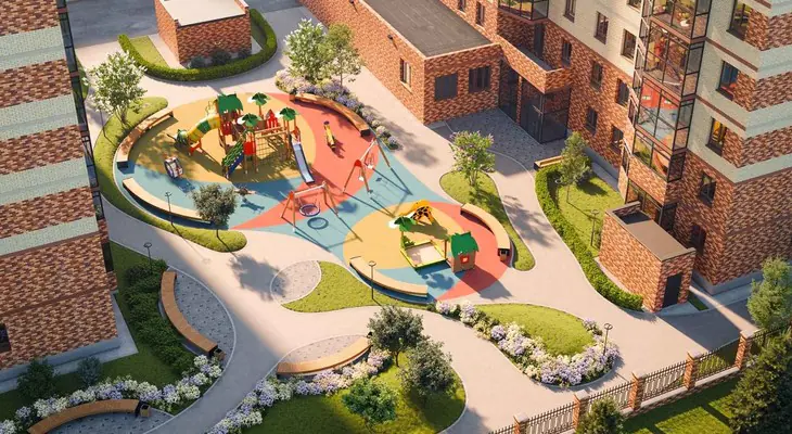 ЖК Расцветай на Гоголя вид двора сверху