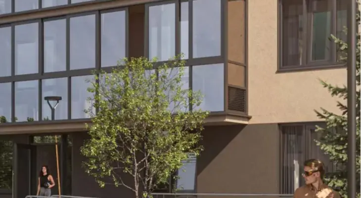 ЖК Расцветай на Зорге озеленение у дома