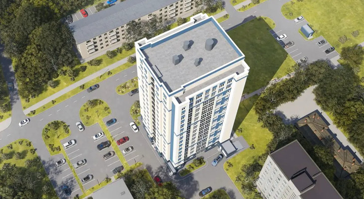 ЖК Столетов вид дома с верхнего ракурса