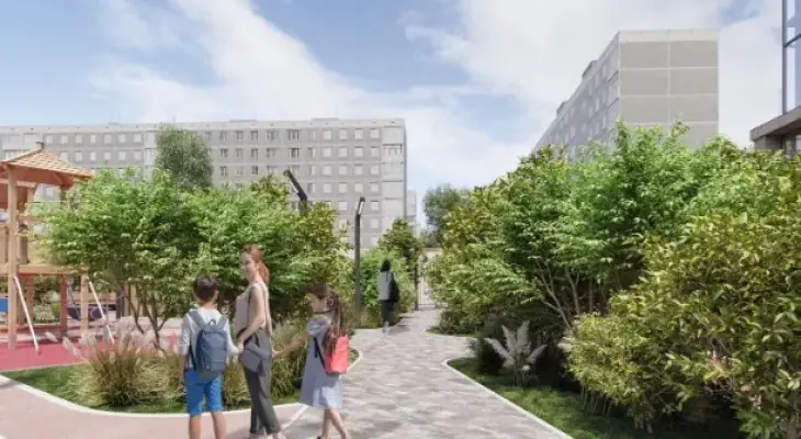 ЖК Виноград озеленение дворовой территории