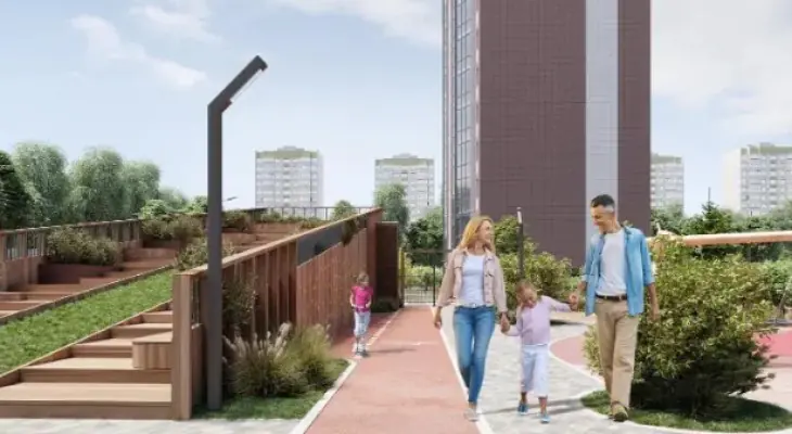 ЖК Виноград прогулочные тропинки на территории комплекса